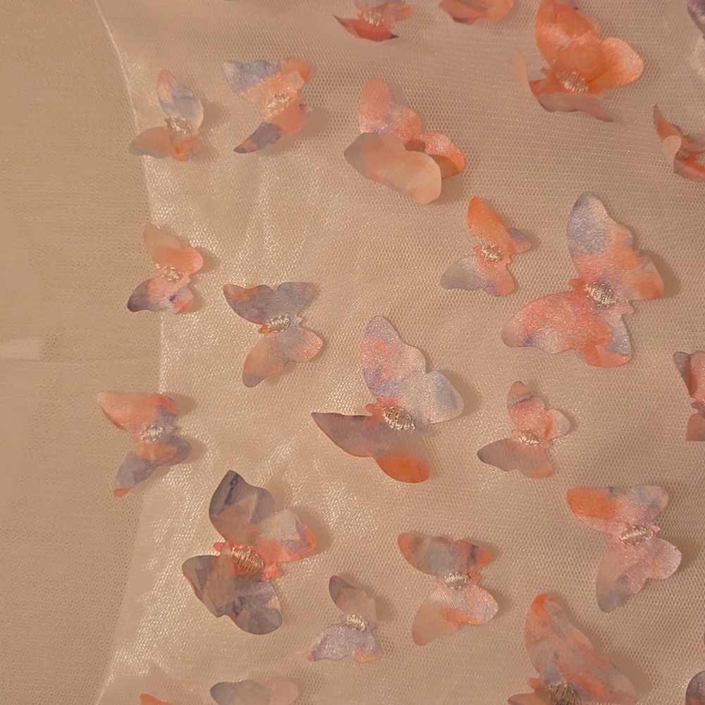 Jona Michelle Girls Elegant Pink & White Party Dress. - Picture 3 of 12